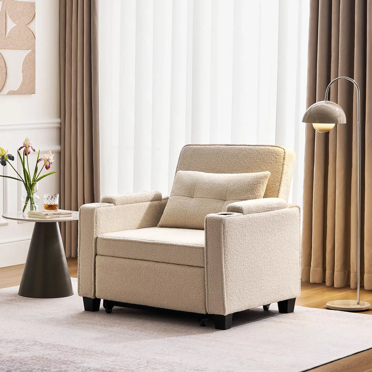 Clarkson Bouclé Sleeper Armchair