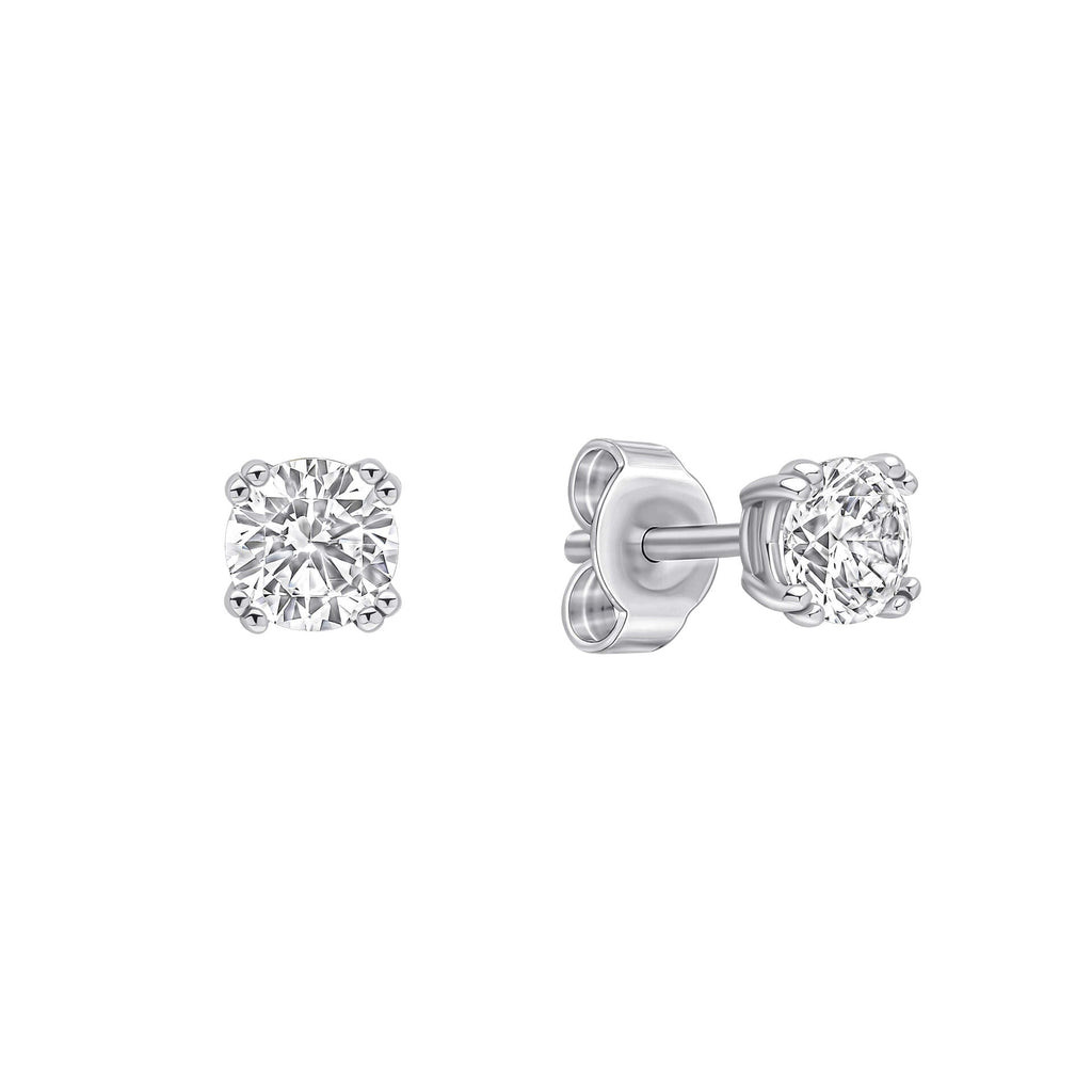 Diamonfire Double Claw Solitaire Stud Earrings-0