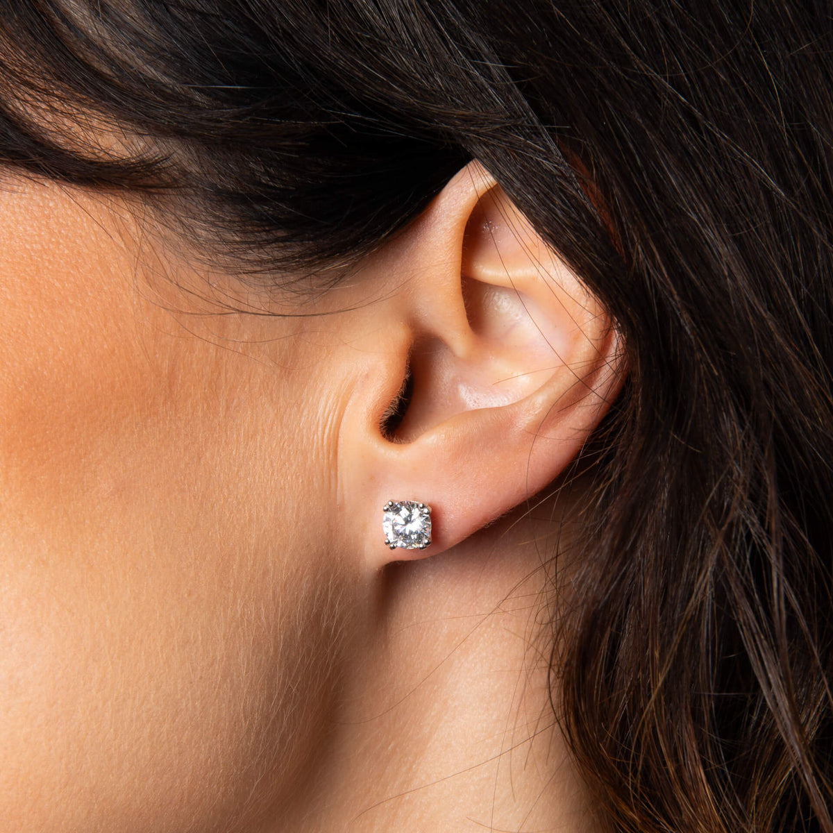 Diamonfire Double Claw Solitaire Stud Earrings-1