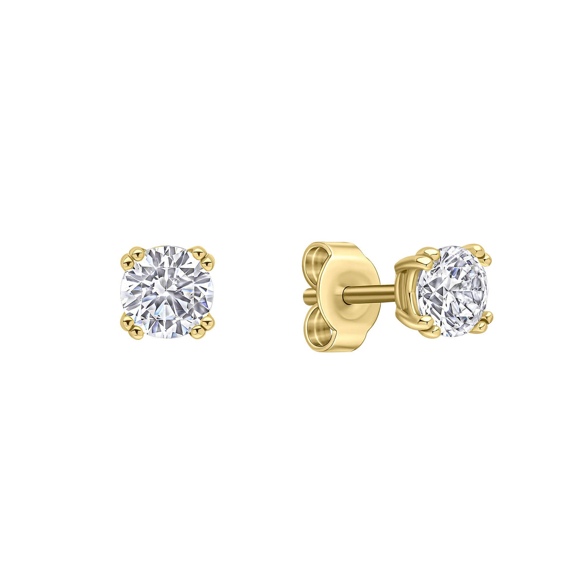 Diamonfire Double Claw Solitaire Stud Earrings-3