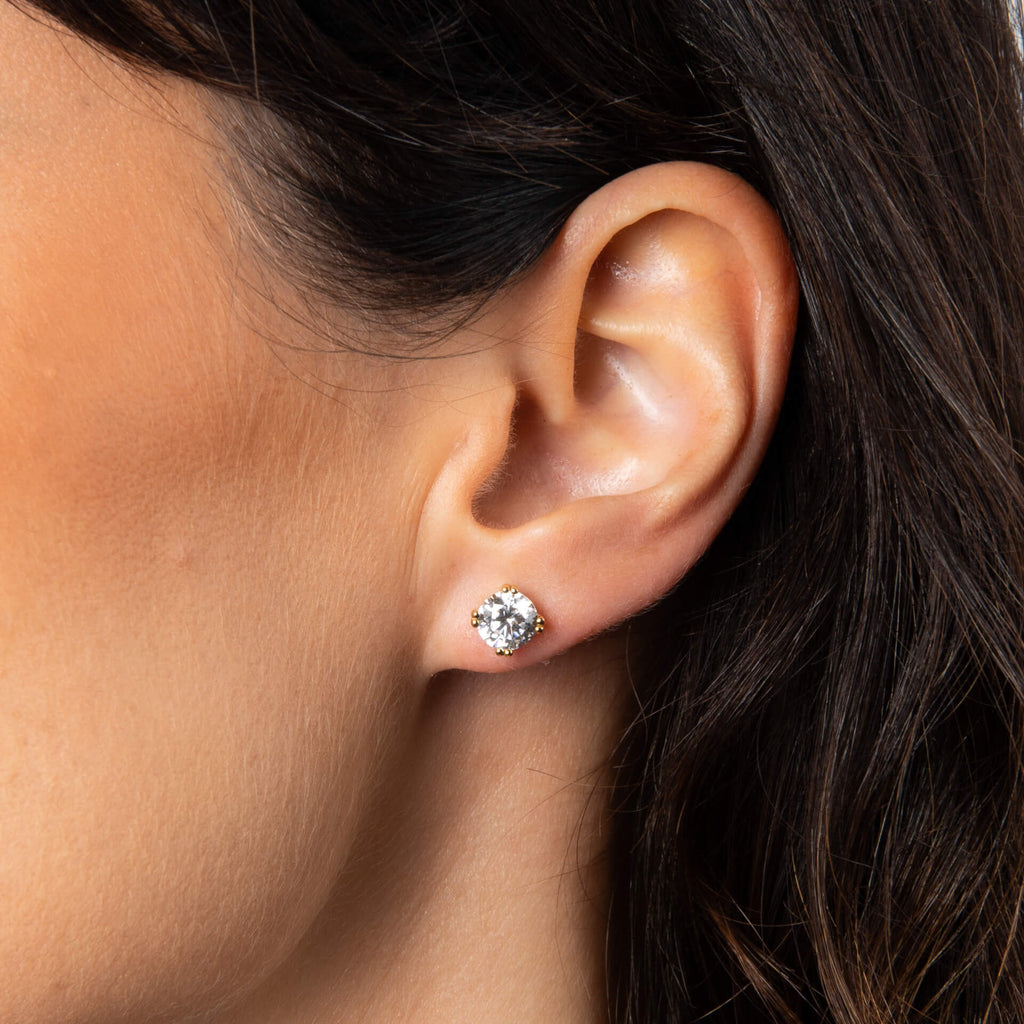Diamonfire Double Claw Solitaire Stud Earrings-4