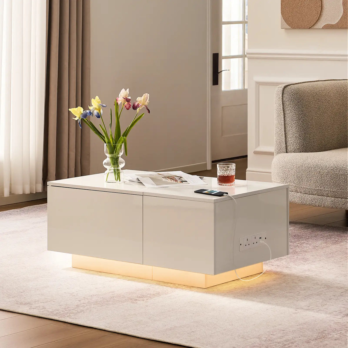 Elna LED Lift-Top Coffee Table