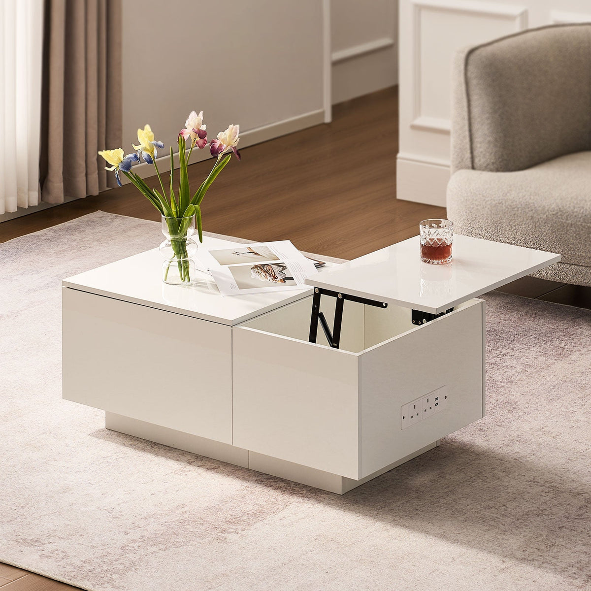 Elna LED Lift-Top Coffee Table