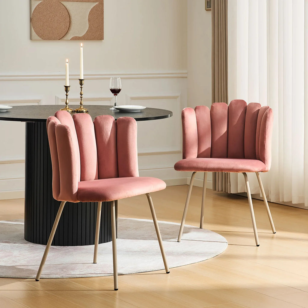 Fleur Blush Pink Velvet Side Chair