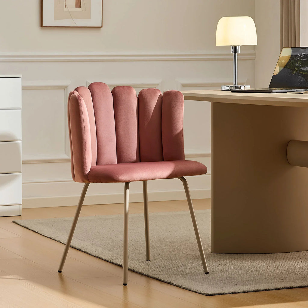 Fleur Blush Pink Velvet Side Chair