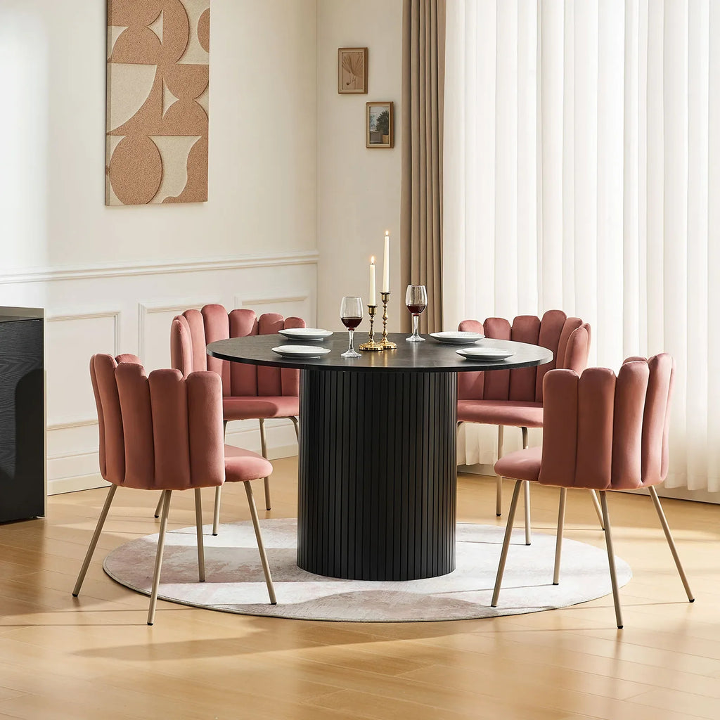 Fleur Blush Pink Velvet Side Chair