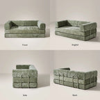 Hugo Moss Green Chenille Sofa Bed