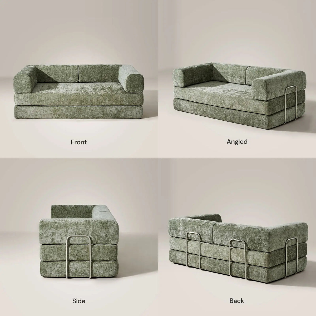 Hugo Moss Green Chenille Sofa Bed