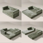 Hugo Moss Green Chenille Sofa Bed