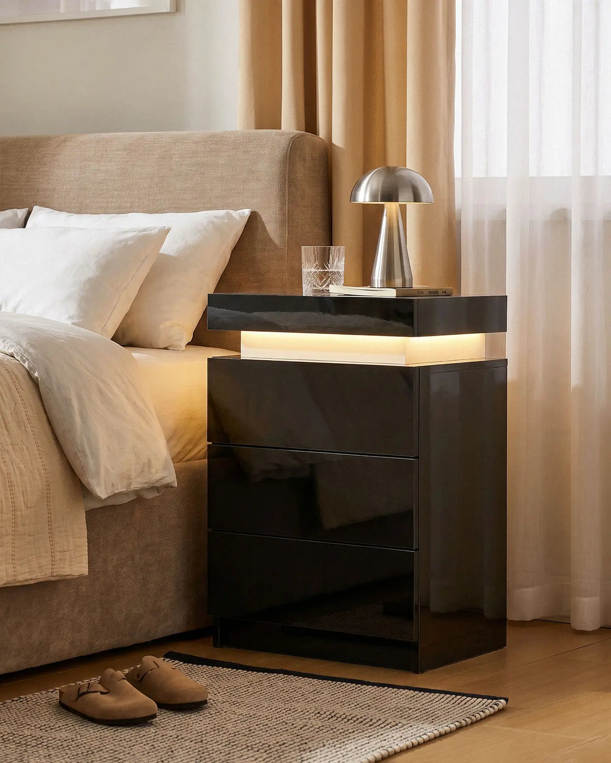 Kumar RGB Bedside Table with Charging