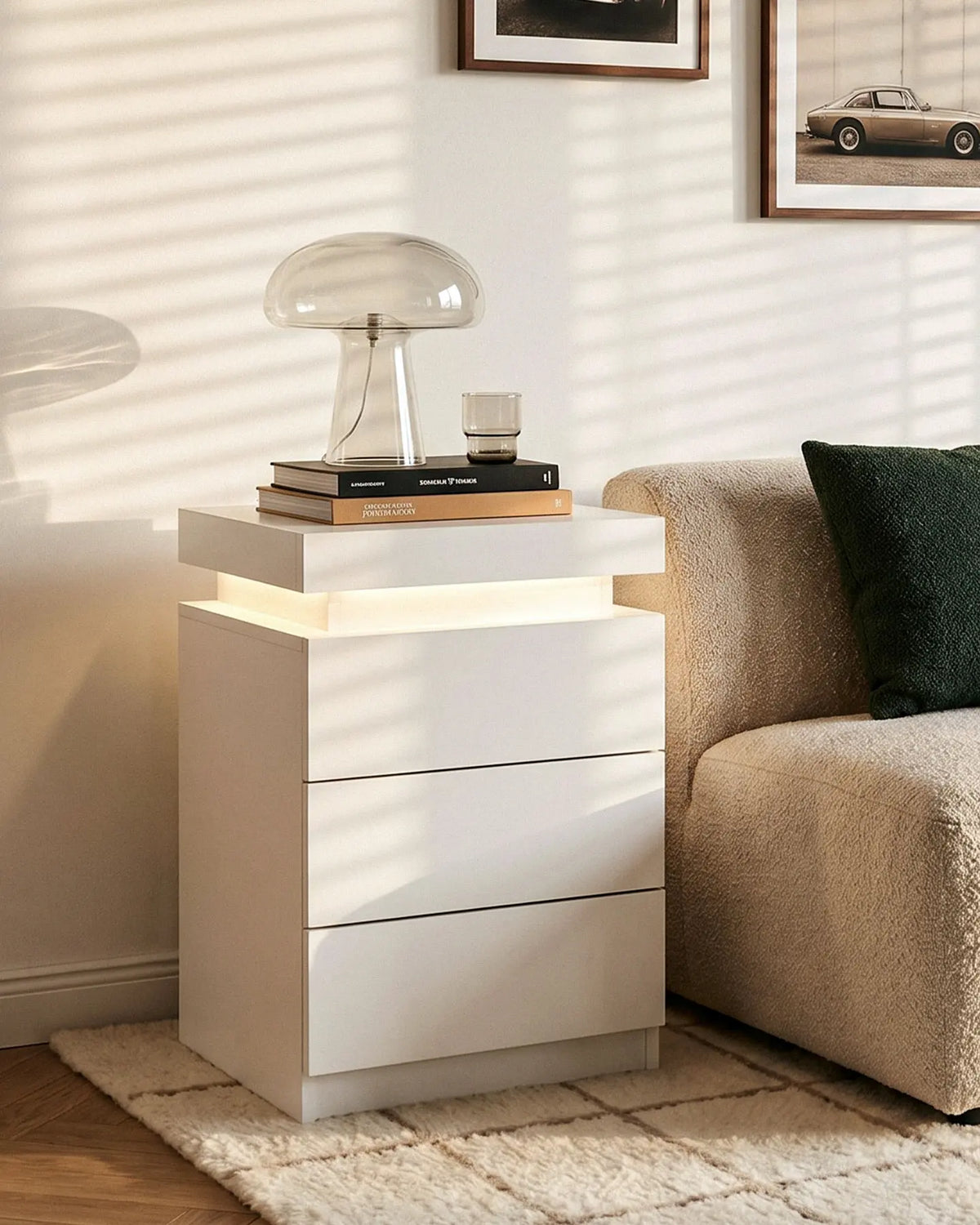 Kumar RGB Bedside Table with Charging