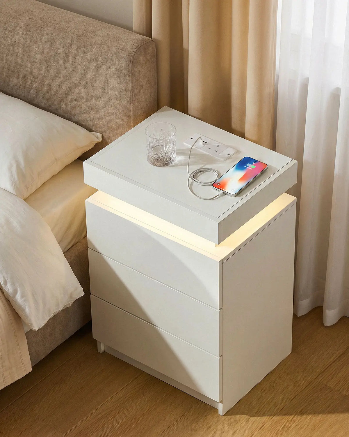 Kumar RGB Bedside Table with Charging