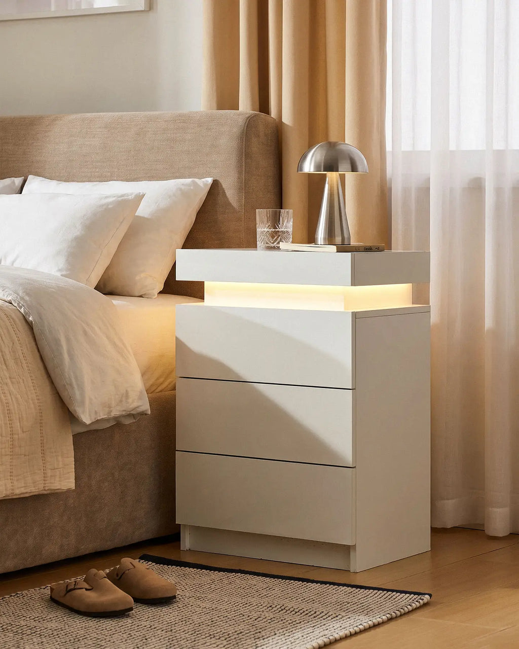 Kumar RGB Bedside Table with Charging