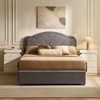 Luniva Grey LED Ottoman Storage Bed