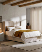 Luvon Upholstered Double Bed with Storage