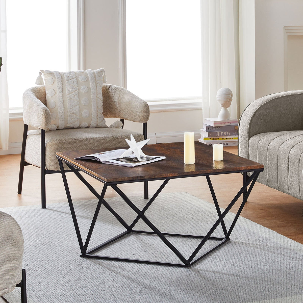 Mayme Industrial Oak-Effect Coffee Table