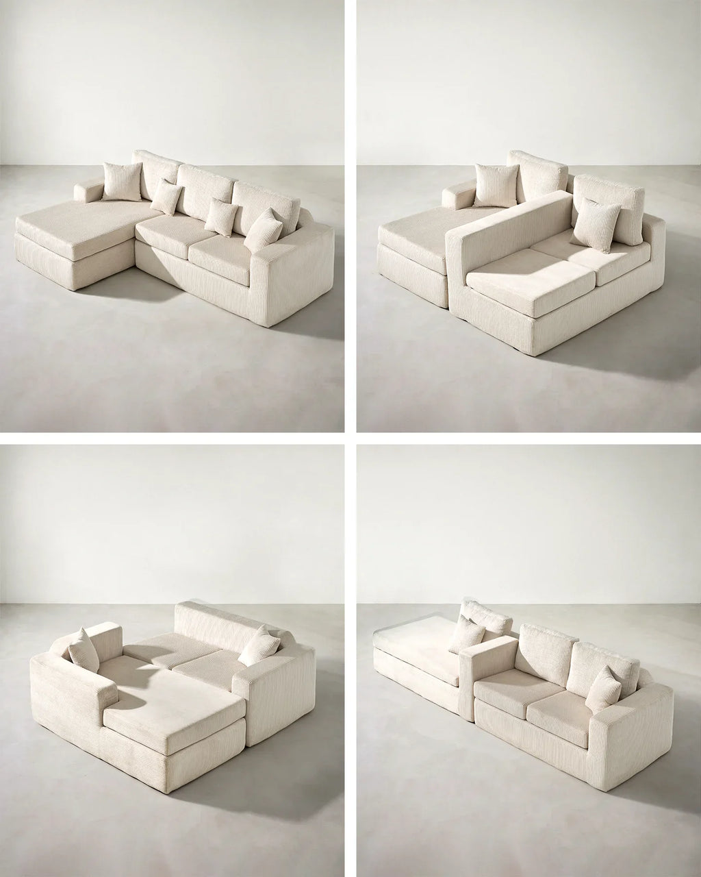 Nodo Corduroy Modular Corner Sofa