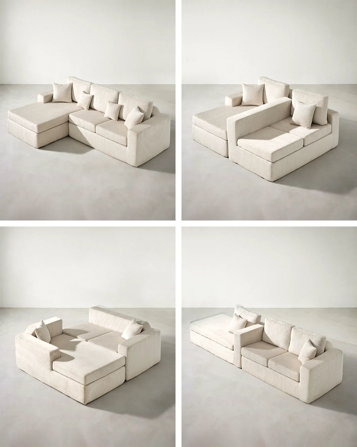 Nodo Corduroy Modular Corner Sofa