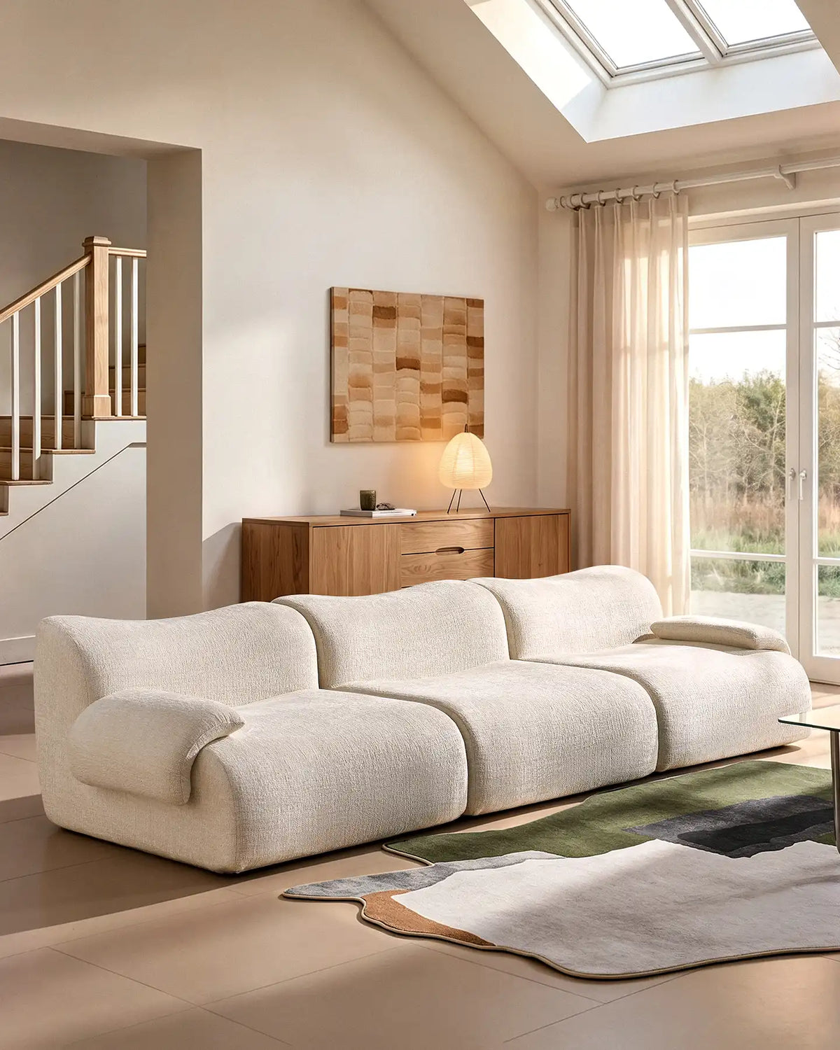 Nola Cream Chenille Modular Sofa