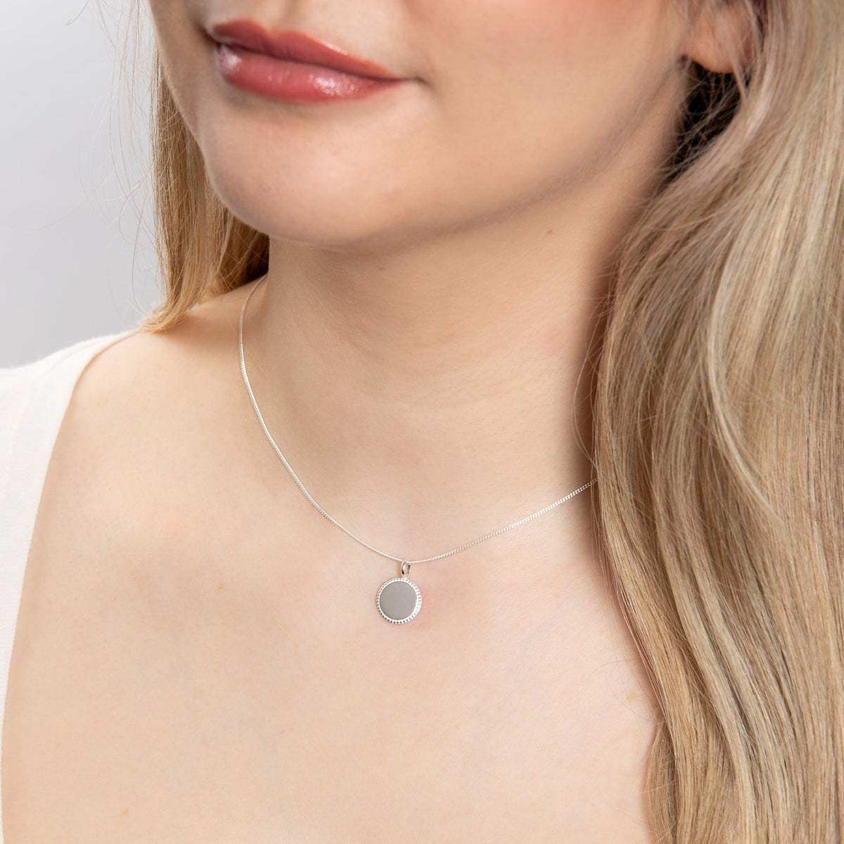 Beginnings Milgrain Edge Disc Pendant-1