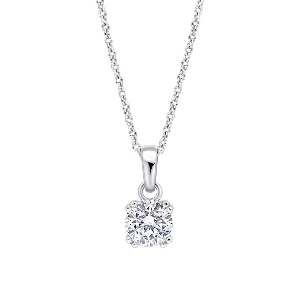 Diamonfire Double Claw Solitaire Pendant-0