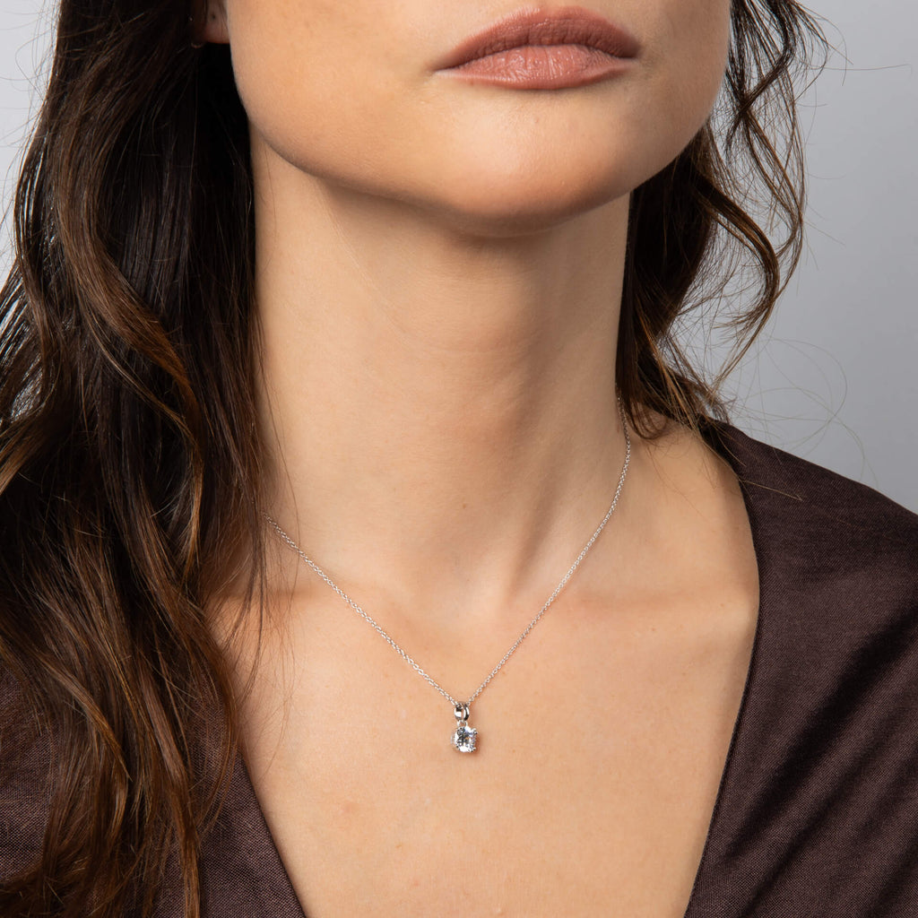 Diamonfire Double Claw Solitaire Pendant-1
