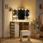 Roze LED Corner Dressing Table Set