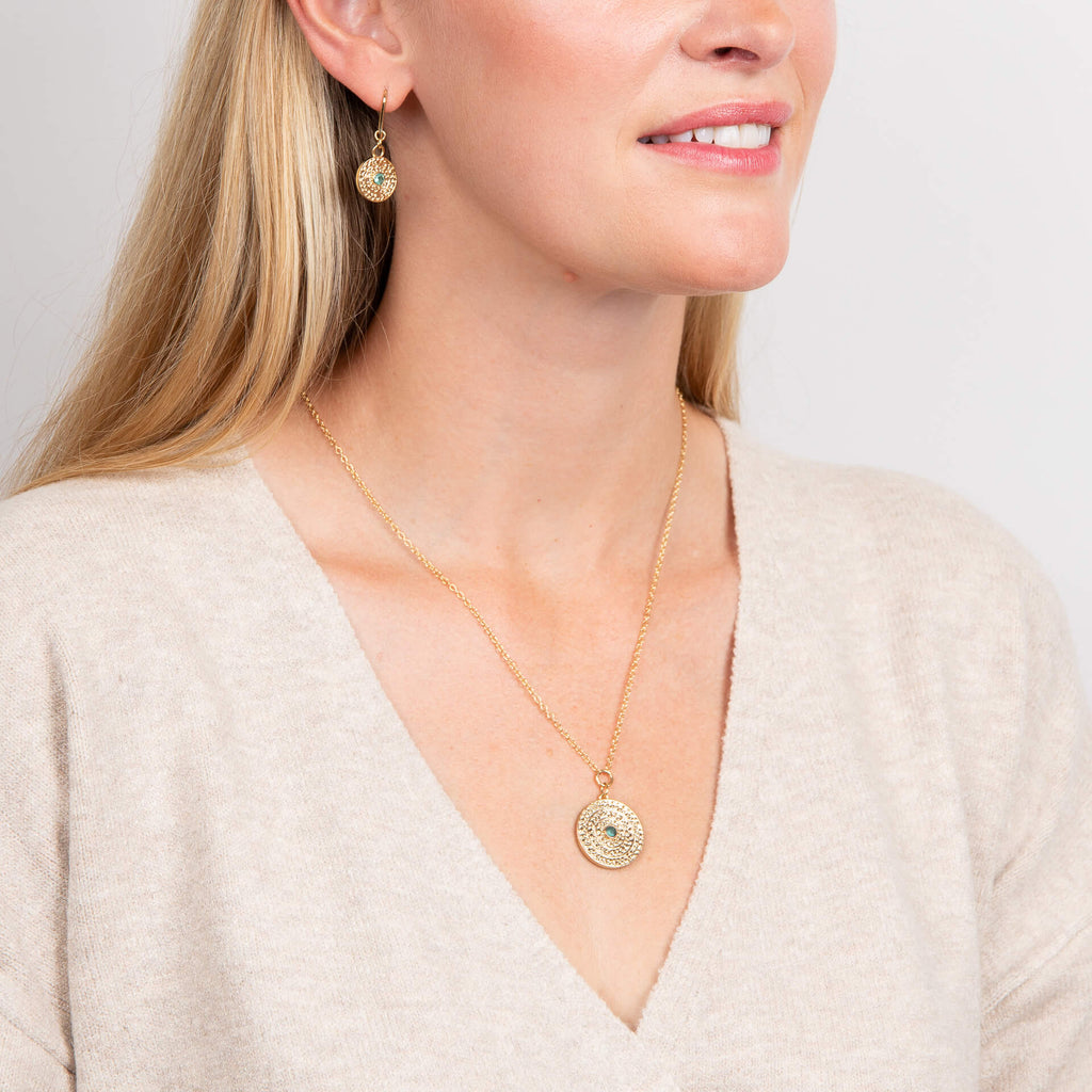 Laura Ashley Fashion Leaf Border Necklace-3