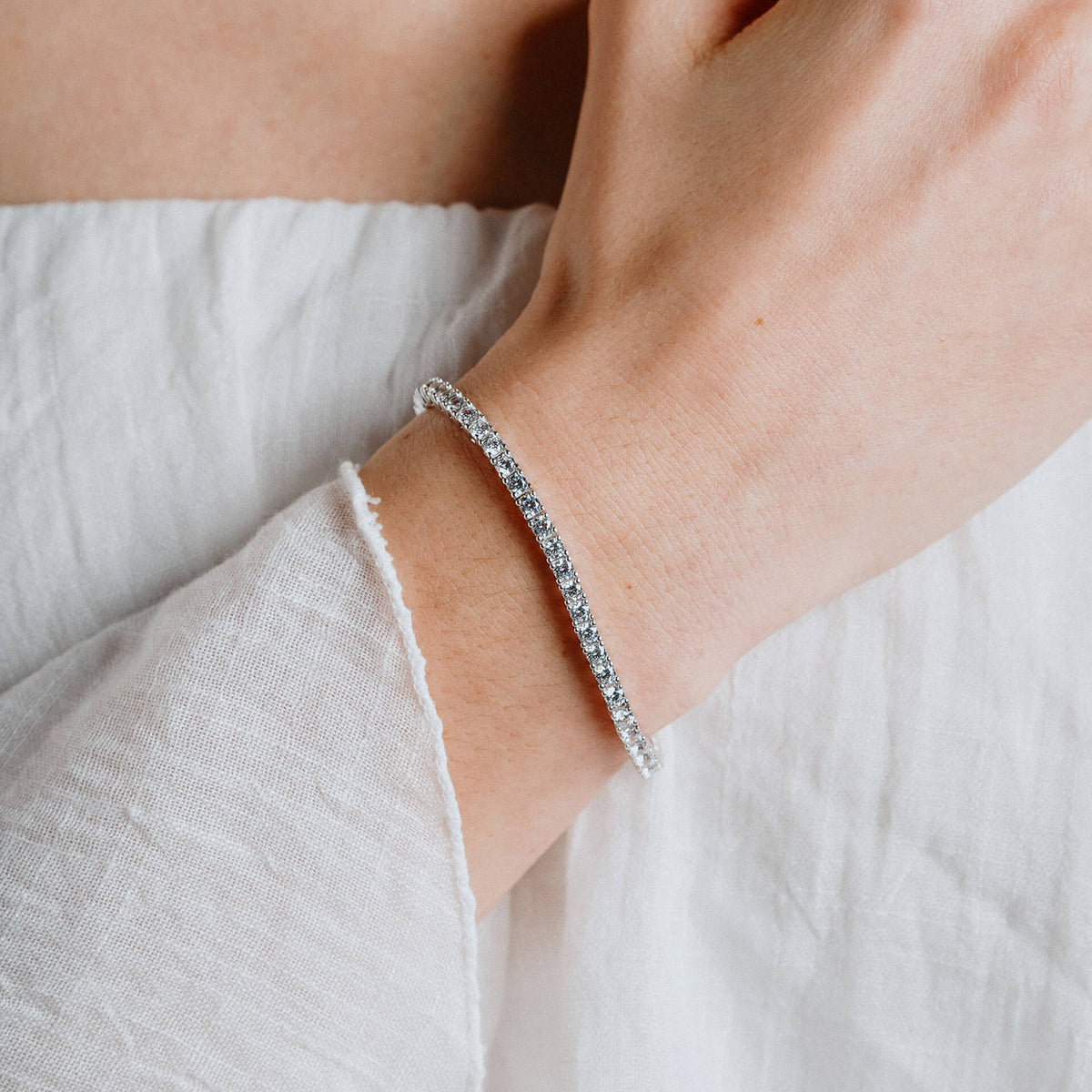 Diamonfire Claw Set Zirconia Tennis Bracelet-1