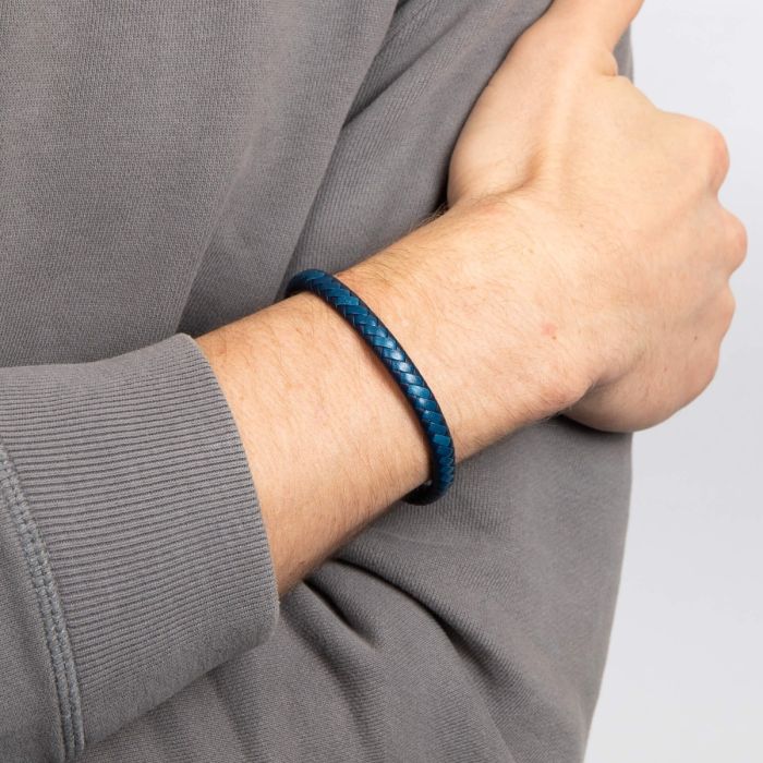 Fred Bennett Multi-Tone Woven Leather Bracelet-2