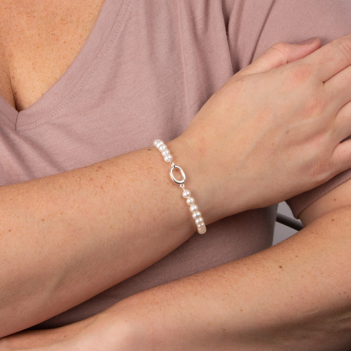 Beginnings White Pearl Charm Bracelet-2