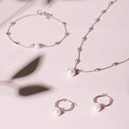 Diamonfire Assembled Hoop Earrings with Shell Pearl-3