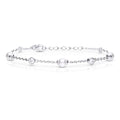 Diamonfire Alternating Shell Pearl and Zirconia Station Bracelet-0