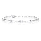 Diamonfire Alternating Shell Pearl and Zirconia Station Bracelet-0