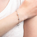 Diamonfire Alternating Shell Pearl and Zirconia Station Bracelet-1