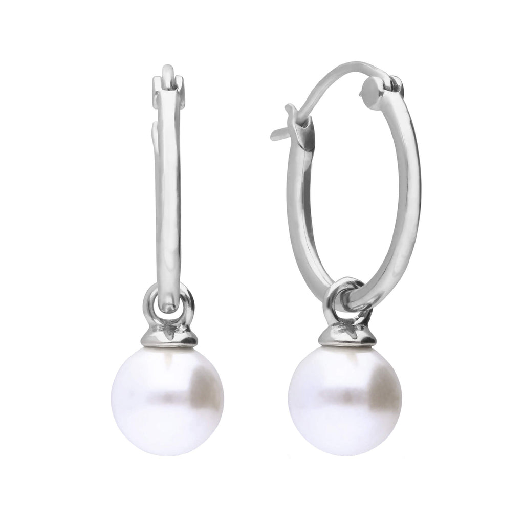 Diamonfire Assembled Hoop Earrings with Shell Pearl-0