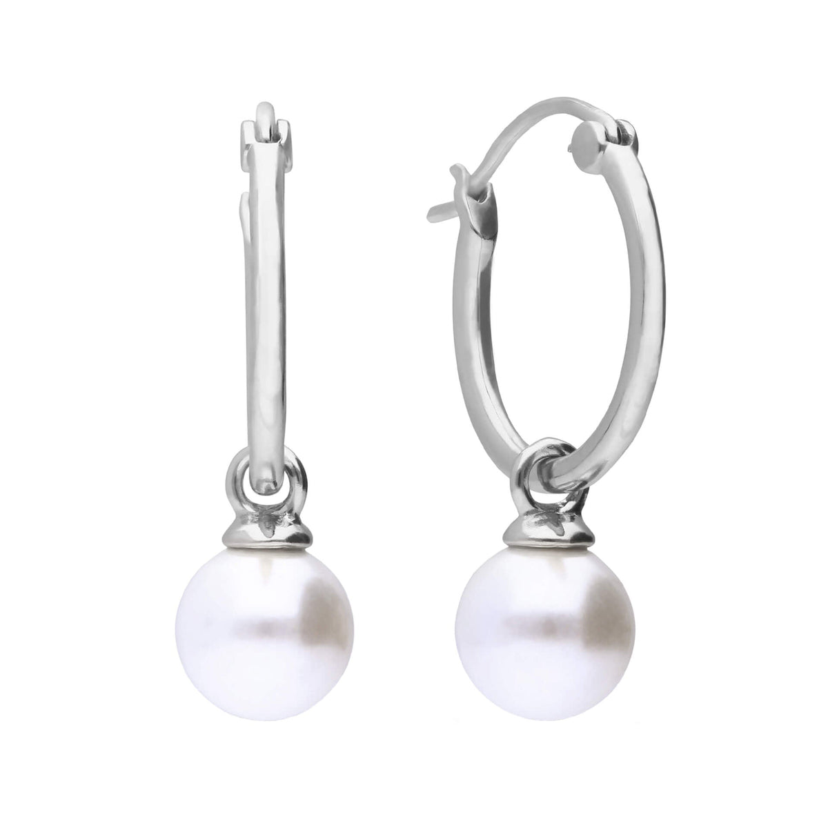 Diamonfire Assembled Hoop Earrings with Shell Pearl-0