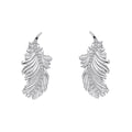 Laura Ashley Silver Plume Feather Stud Earrings-0