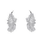 Laura Ashley Silver Plume Feather Stud Earrings-0