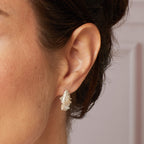 Laura Ashley Silver Plume Feather Stud Earrings-1