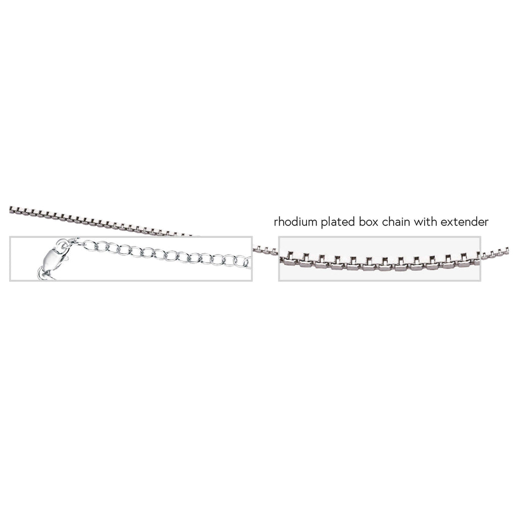 Beginnings Rhodium Plated Box Chain with Extender 46cm-51cm-1