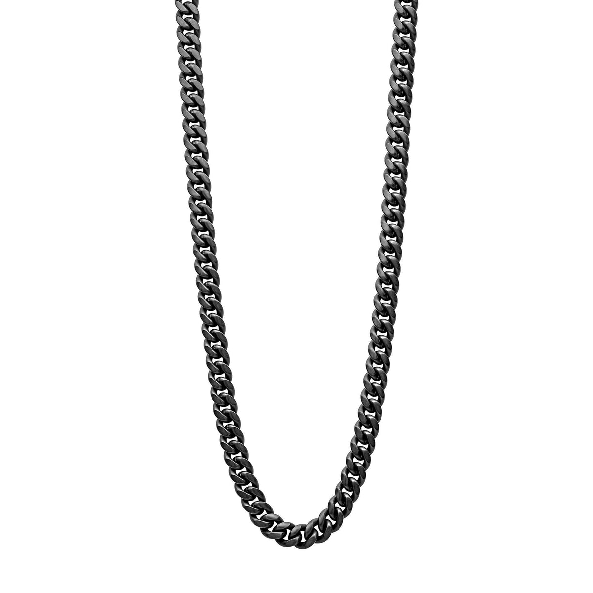 Fred Bennett Black Brushed Curb Chain Necklace-0