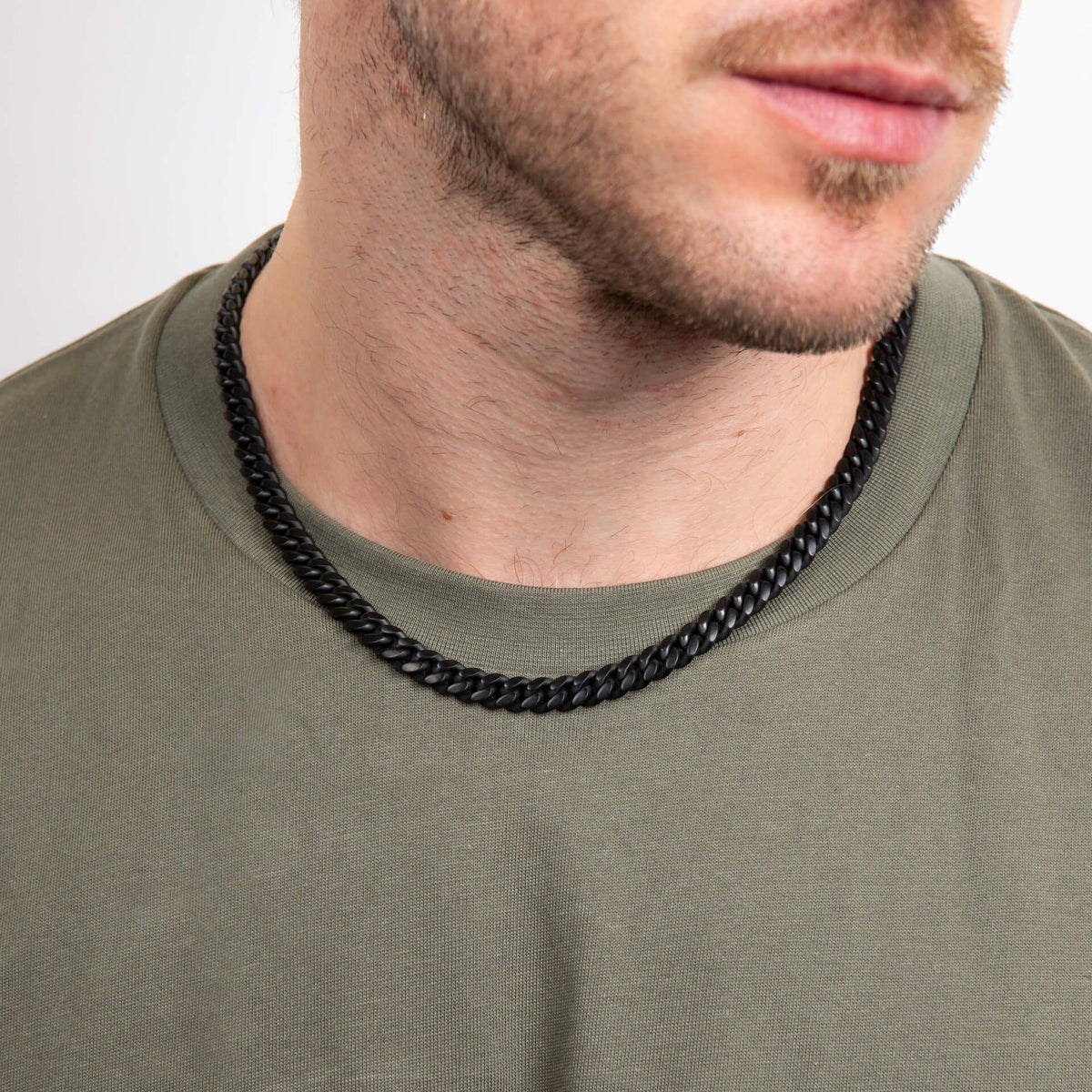 Fred Bennett Black Brushed Curb Chain Necklace-1