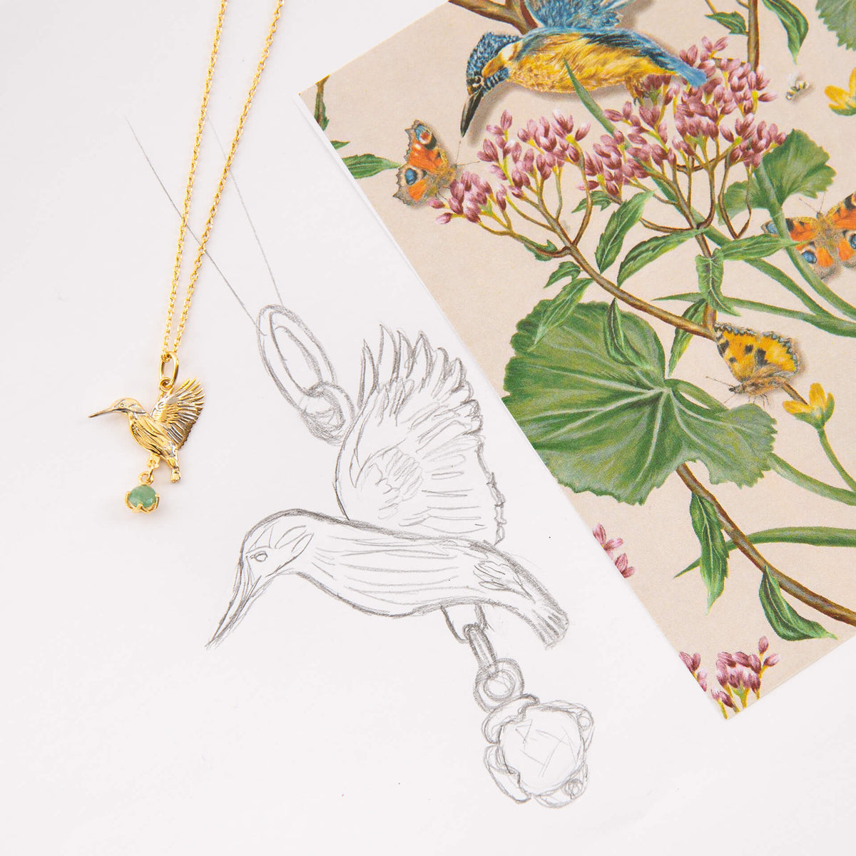 Laura Ashley Silver Llanelli Kingfisher Necklace-4