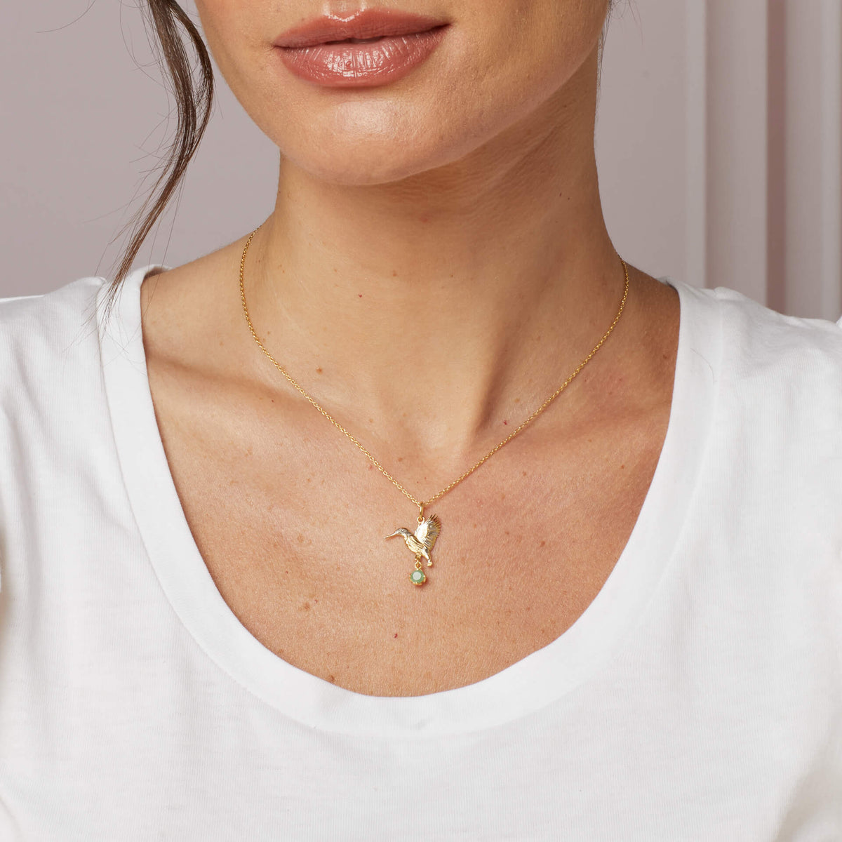 Laura Ashley Silver Llanelli Kingfisher Necklace-1