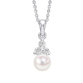 Beginnings Shell Pearl Drop Pendant with Cubic Zirconia-0